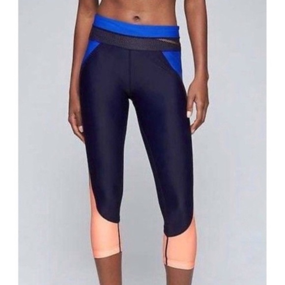 Athleta Tri-ssential Colorblock Swim Capri Sz M - Picture 1 of 13